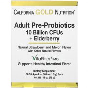 Заказать California Gold Nutrition Adult Pre-Probiotics 10 Billion CFUs +Elderberry 30 стиков